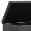 Gabbie 48 inch Wide Contemporary Storage Ottoman in Slate Gray Polyester Linen