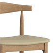 Molly Mid Century Modern Bar Stool in Natural Faux Leather & Fully Assembled