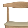 Molly Mid Century Modern Bar Stool in Natural Faux Leather & Fully Assembled