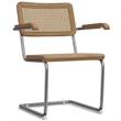 Madalyn  Mid Century Modern Dining Arm Chair ( Set of 2 ) in Natural Rattan
