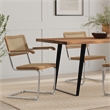 Madalyn  Mid Century Modern Dining Arm Chair ( Set of 2 ) in Natural Rattan