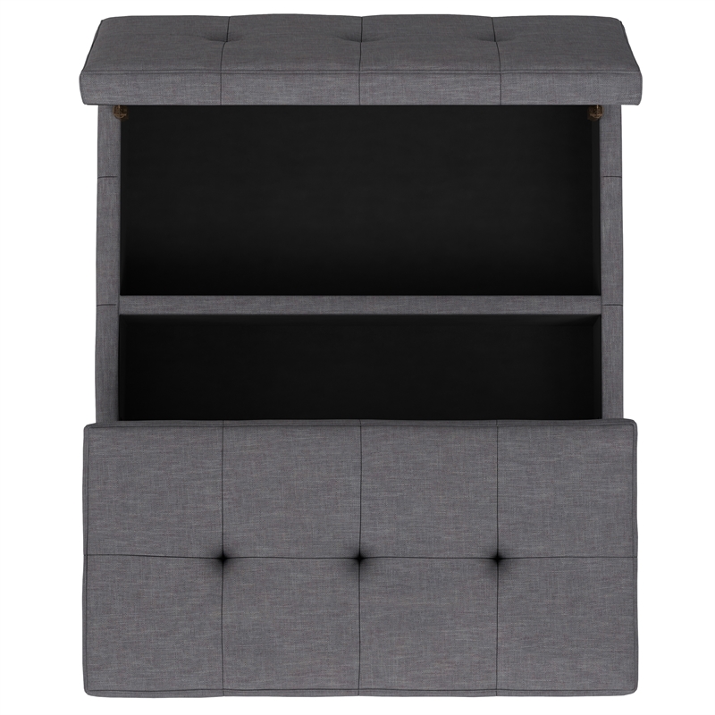 Dover 36 inch Wide Lift Top Coffee Table Storage Ottoman in Slate Gray