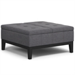 Dover 36 inch Wide Lift Top Coffee Table Storage Ottoman in Slate Gray