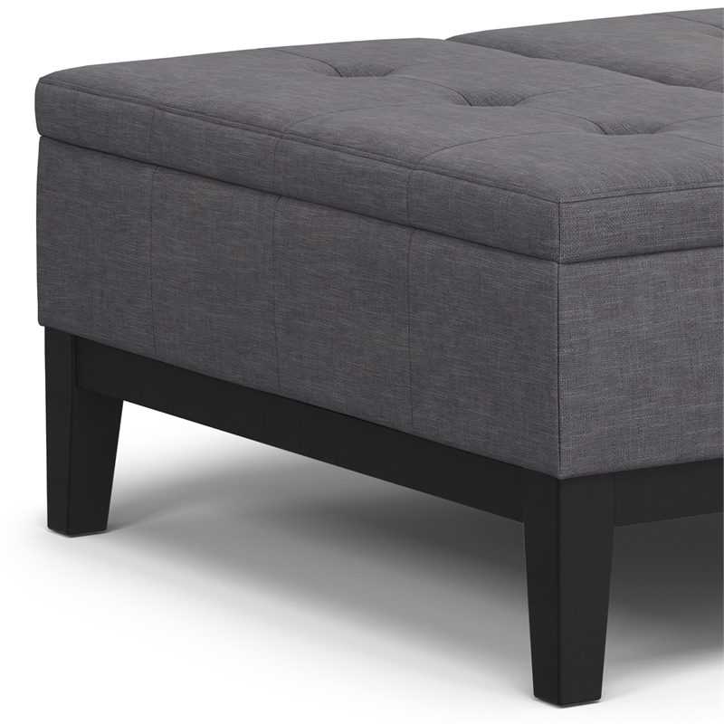 Dover 36 inch Wide Lift Top Coffee Table Storage Ottoman in Slate Gray