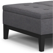Dover 36 inch Wide Lift Top Coffee Table Storage Ottoman in Slate Gray