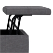 Dover 36 inch Wide Lift Top Coffee Table Storage Ottoman in Slate Gray
