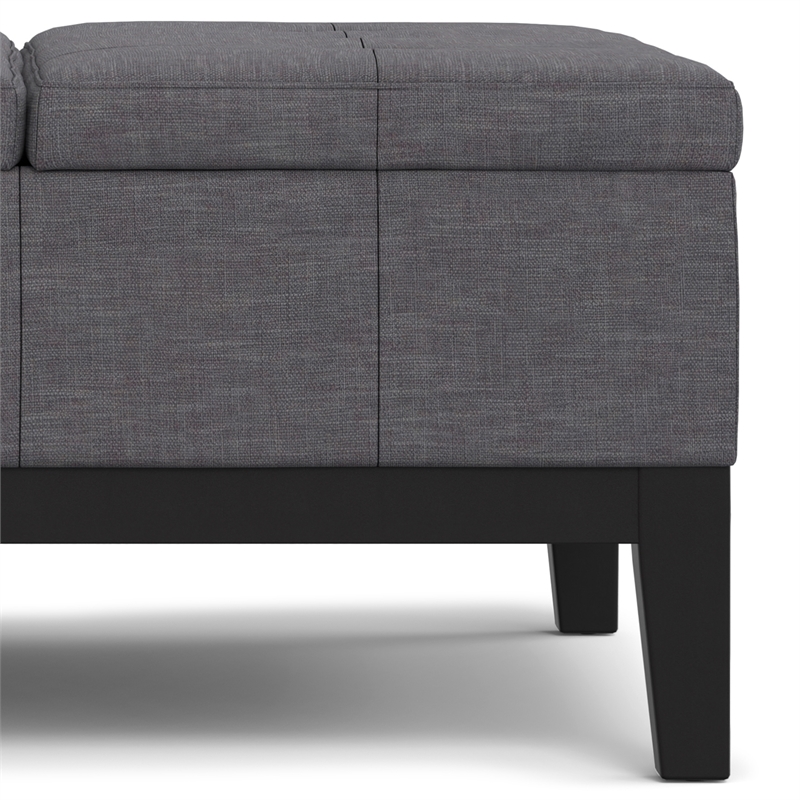 Dover 36 inch Wide Lift Top Coffee Table Storage Ottoman in Slate Gray
