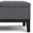 Dover 36 inch Wide Lift Top Coffee Table Storage Ottoman in Slate Gray
