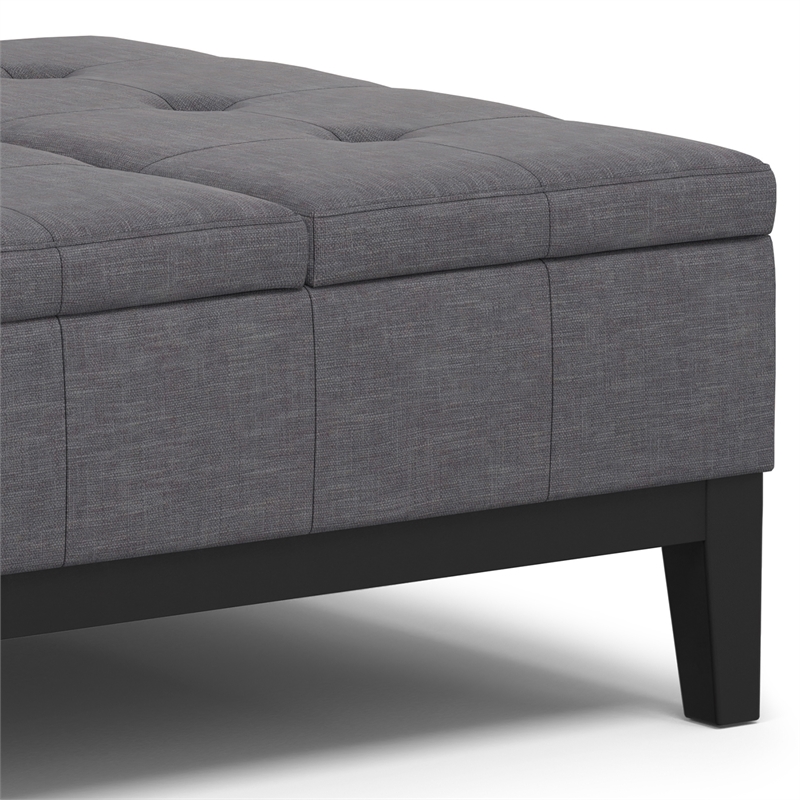 Dover 36 inch Wide Lift Top Coffee Table Storage Ottoman in Slate Gray