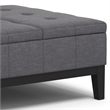 Dover 36 inch Wide Lift Top Coffee Table Storage Ottoman in Slate Gray