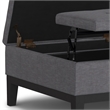 Dover 36 inch Wide Lift Top Coffee Table Storage Ottoman in Slate Gray