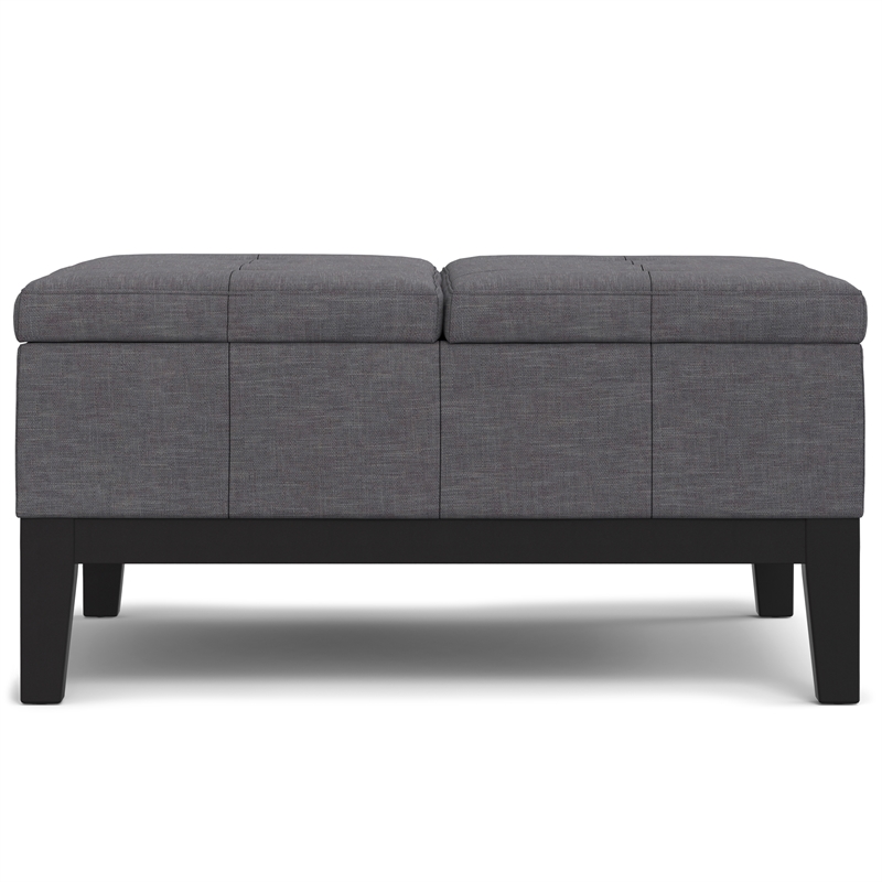 Dover 36 inch Wide Lift Top Coffee Table Storage Ottoman in Slate Gray