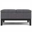 Dover 36 inch Wide Lift Top Coffee Table Storage Ottoman in Slate Gray