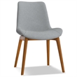 Loretta SOLID WOOD Modern Dining Chair(Setof 2) in Light Gray Linen Look Fabric