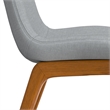 Loretta SOLID WOOD Modern Dining Chair(Setof 2) in Light Gray Linen Look Fabric