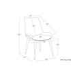 Loretta SOLID WOOD Modern Dining Chair(Setof 2) in Light Gray Linen Look Fabric