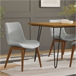 Loretta SOLID WOOD Modern Dining Chair(Setof 2) in Light Gray Linen Look Fabric