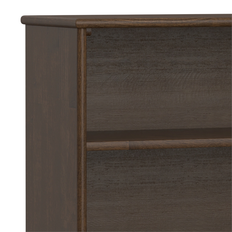 draper solid hardwood 30x 64inch modern low bookcase in walnut brown