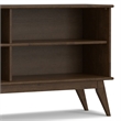 Draper SOLID HARDWOOD 30x 64inch Modern Low Bookcase in Walnut Brown