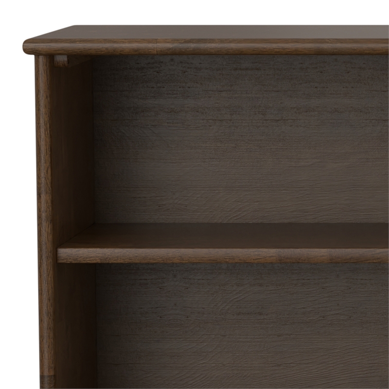 draper solid hardwood 30x 64inch modern low bookcase in walnut brown