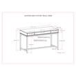 Banting SOLID HARDWOOD Modern 48 inch Wide Small Desk in Walnut Brown