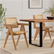 Regina  Contemporary Dining Arm Chair (Set of 2) in Natural