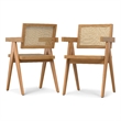 Regina  Contemporary Dining Arm Chair (Set of 2) in Natural