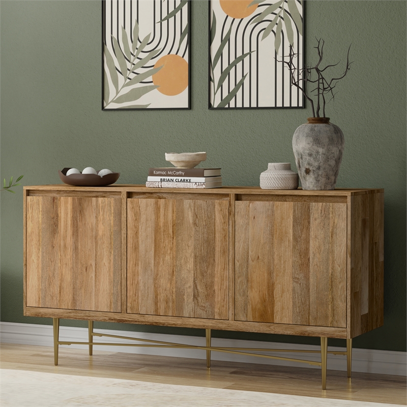 Fallon MANGO WOOD and Iron 60 x 18 inch Rectangle Sideboard Buffet in Natural