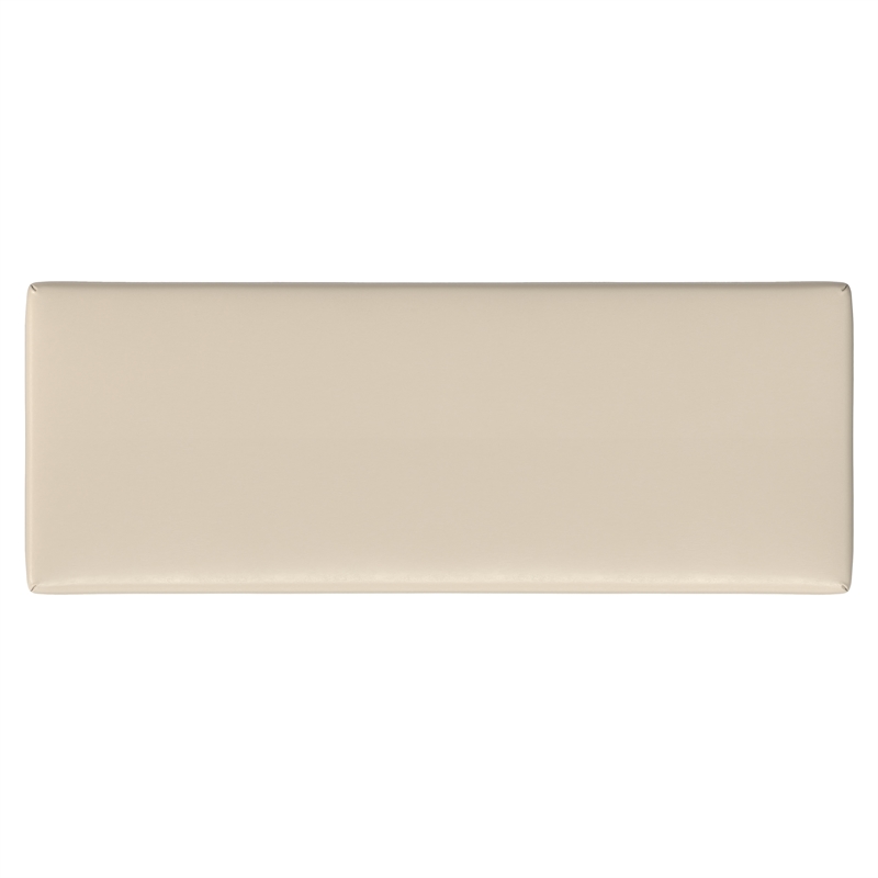 Chanelle 48 inch Wide Modern Ottoman Bench in Satin Cream Vegan Faux Leather