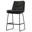 Danika Modern Counter Height stool (Setof2) in Charcoal Gray Vegan Faux Leather