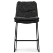 Danika Modern Counter Height stool (Setof2) in Charcoal Gray Vegan Faux Leather