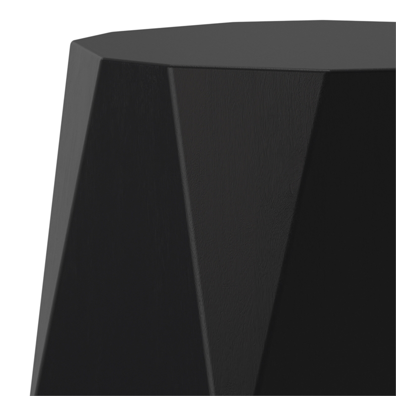 Judson 15inch Wide Solid Mango Contemporary End Table in Black & Fully Assembled