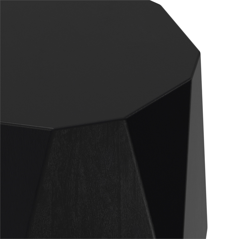Judson 15inch Wide Solid Mango Contemporary End Table in Black & Fully Assembled