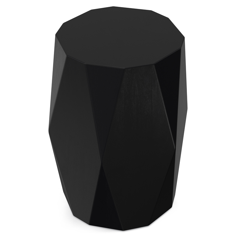 Judson 15inch Wide Solid Mango Contemporary End Table in Black & Fully Assembled