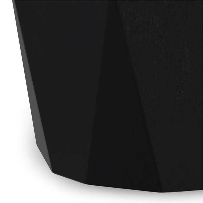 Judson 15inch Wide Solid Mango Contemporary End Table in Black & Fully Assembled