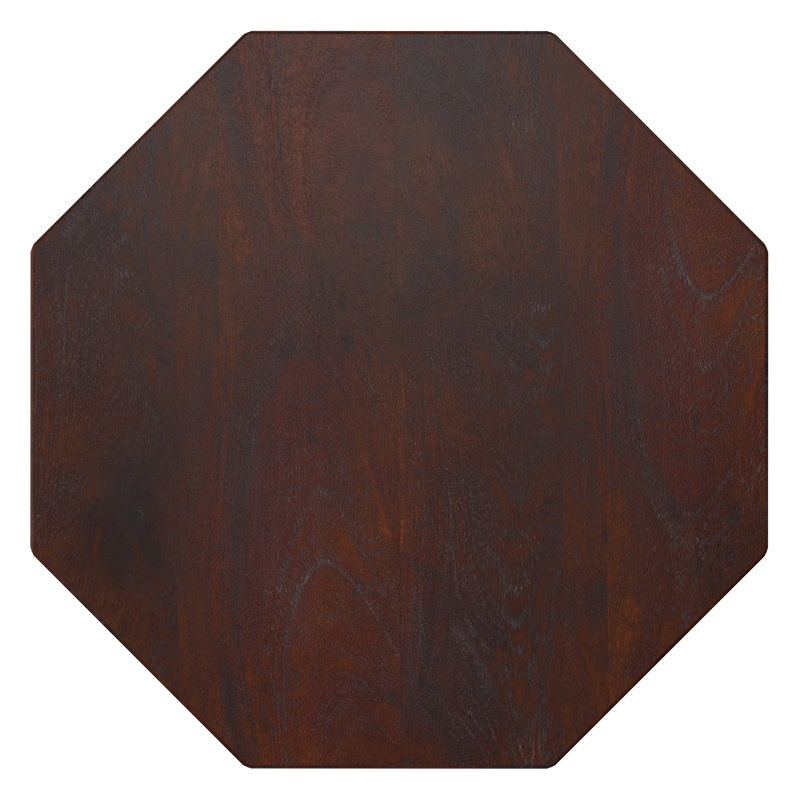 kurt acacia wood 15&quot wd polygon side table in walnut brown & fully assembled