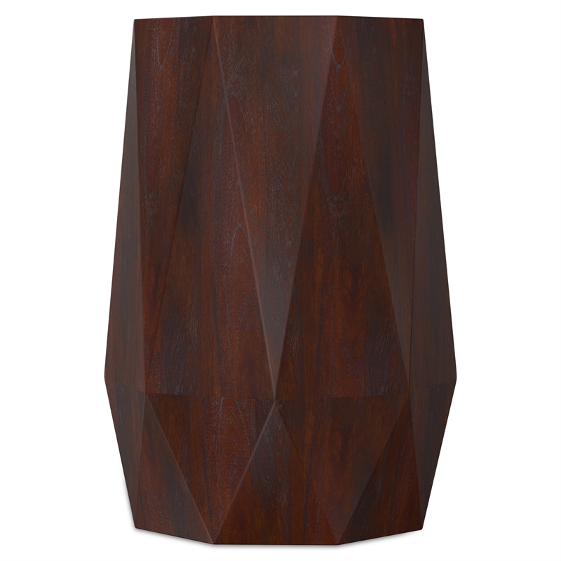 kurt acacia wood 15&quot wd polygon side table in walnut brown & fully assembled