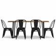 Fletcher/Watkins WOOD & Metal 7Pc Dining Set with 6Metal Dining Chairs in Multi