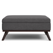 Owen 40 inch Wide Modern Square XL Coffee Table Storage Ottoman in Slate Gray
