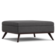 Owen 40 inch Wide Modern Square XL Coffee Table Storage Ottoman in Slate Gray