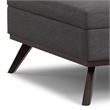 Owen 40 inch Wide Modern Square XL Coffee Table Storage Ottoman in Slate Gray