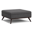 Owen 40 inch Wide Modern Square XL Coffee Table Storage Ottoman in Slate Gray