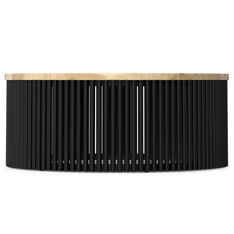 Demy  35 inch Wide Round Coffee Table in Multi & Fully Assembled