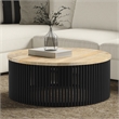 Demy 35 inch Wide Solid Mango Wood Industrial Coffee Table & Fully Assembled