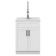 Hennessy 24-inch ABS Utility Sink & Cabinet in Pure White