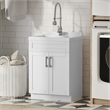 Hennessy 24-inch ABS Utility Sink & Cabinet in Pure White