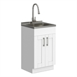Modern Wide Shaker 20-inch Utility Sink & Cabinet in Pure White