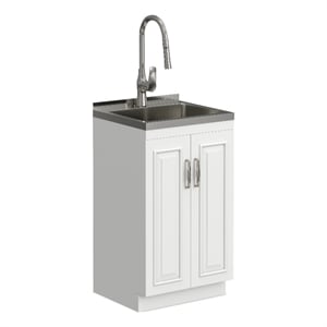 Darwin 20-inch Utility Sink & Cabinet in Pure White