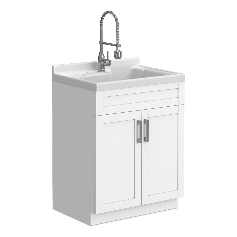 Hennessy 28-inch ABS Utility Sink & Cabinet in Pure White