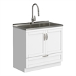 Reed 36-inch Utility Sink & Cabinet in Pure White
